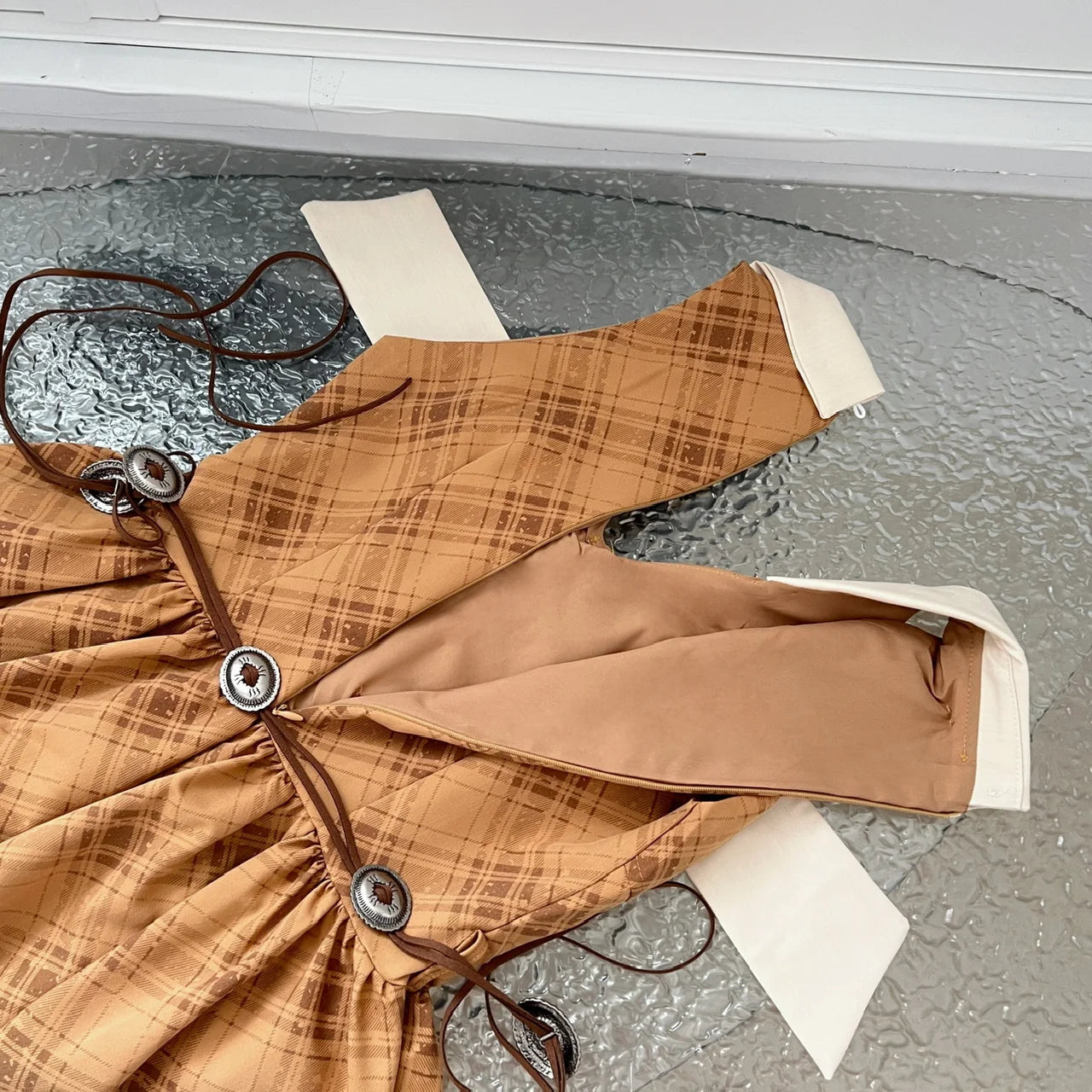 Plaid Dresses Bodycon Bow Ruffles Mini Dress Short Party Sweet One Piece Dress Korean