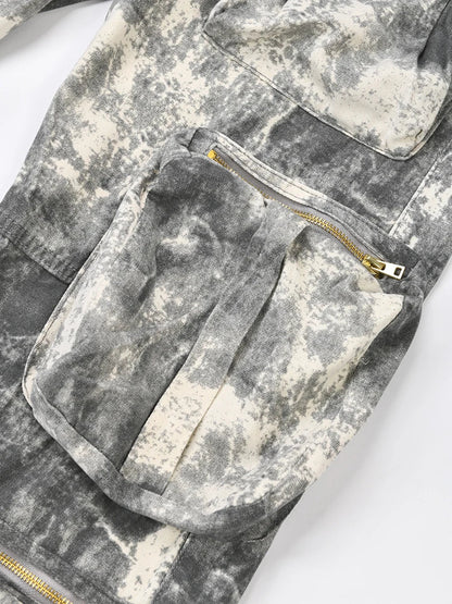 Jeans High Waist Multi Pocket Loose Camouflage Denim Cargo Pants Summer New