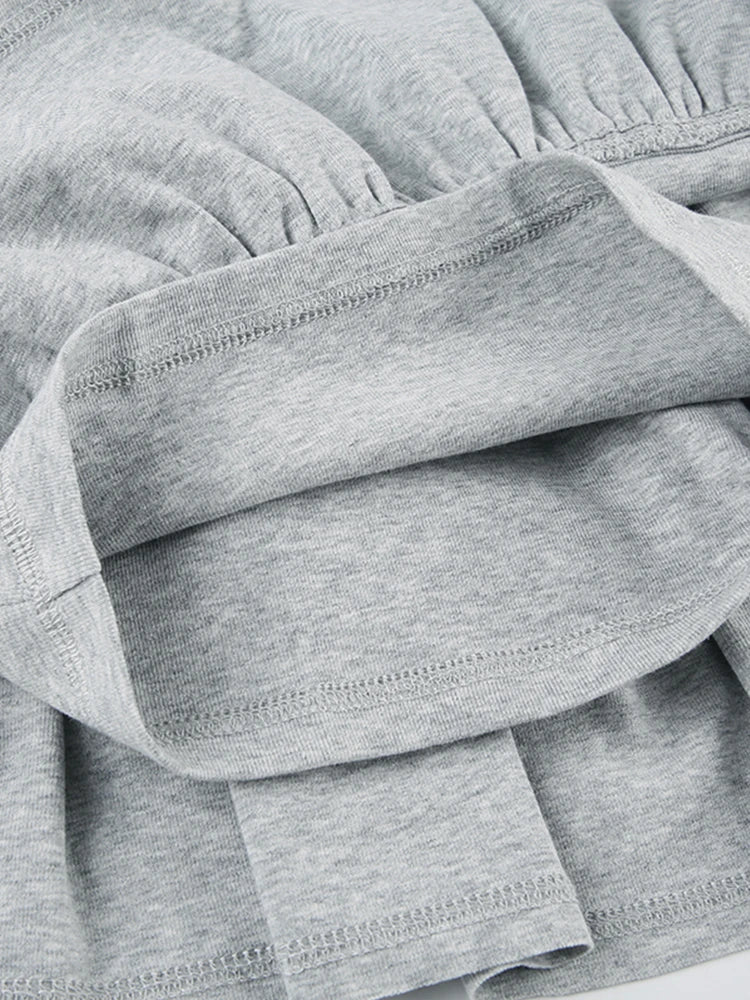 Gray Basic Lining Shorts Skirts Pink Sweet Y2k