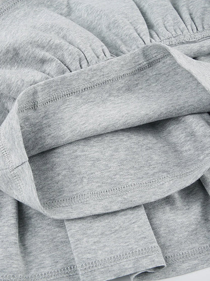 Gray Basic Lining Shorts Skirts Pink Sweet Y2k