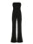 Black Strapless Long Jumpsuits for Slim Wide Leg Flared Rompers Simple Vacation Overalls