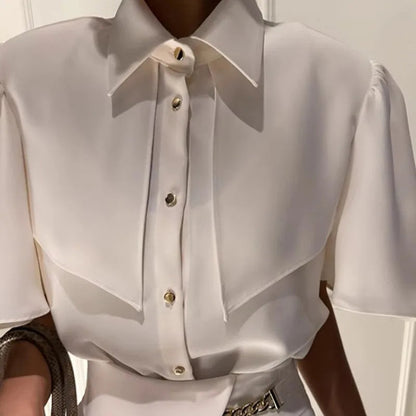 Blouses Spring Summer Korean Shirts Office Lady Simple Blusas Mujer