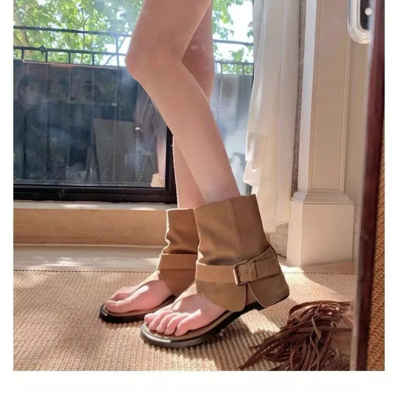 Style Open Clip Toe Ankle Boots Sandals Short Booties Designer Wedges High Heels Shoes