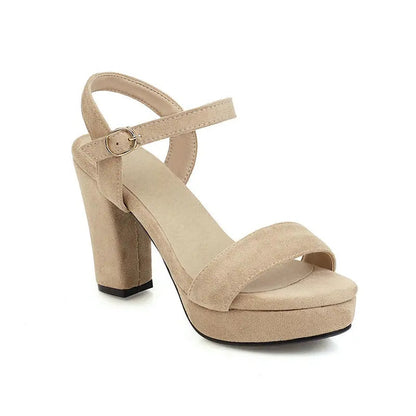 Size 3243 10cm High Heel Sandals Black Heel Open Toe Fashionable Summer Sandals Shoes
