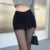 Black Split Mini Skirts Summer Club High Waist Slit Skirt Korean Party Irregular Slim a Line Skirt