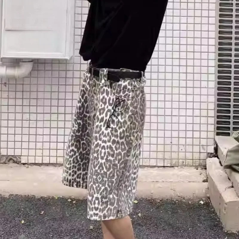 Y2k Clothes Calflength Pants Leopard Spring Summer Loose Pantalones De Mujer Trousers