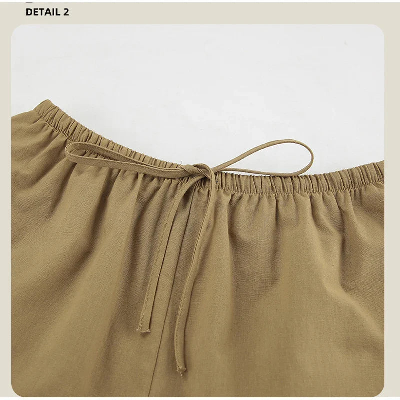 Summer Suit Lapel Single Breasted Full Sleeve Lace Up Waist Shorts Female Suit Oversize Two-piece Set