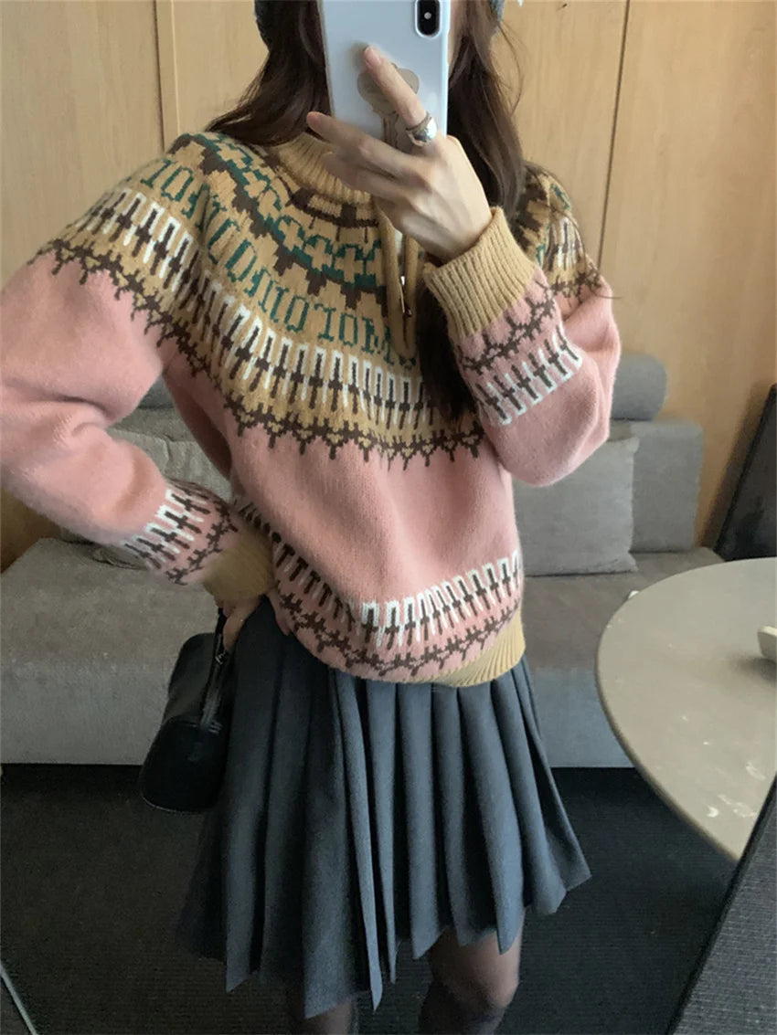Sweet Sweaters Retro Knitted New Slim Pullovers Ol Daily Office Lady Winter Gentle