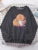 Cat Is Looking at the Cup Sweatshirt Female Fleece Hoody Crewneck Hoodies Pullover Oversize Sportswear