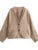 Female Autumn Commute Outwear Pocket V-neck Long Sleeve Patchwork Cropped Coat Jacket New