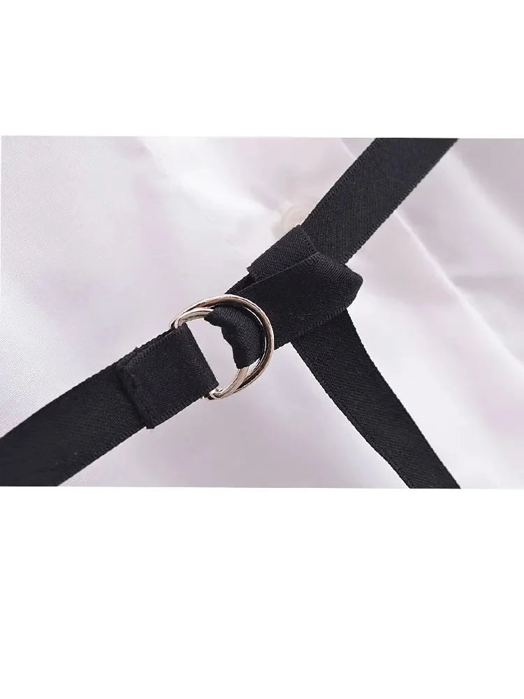 Spring Loose Blouses With Belt White Long Sleeves Shirt Top Buttons Female Lapel Shirt