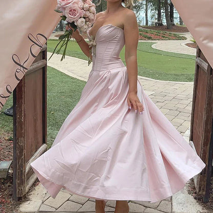 Multi Color Slim Long Dresses V Neck Wrap Chest Waist Party Dress Hollow Off Shoulder Pleated Dress