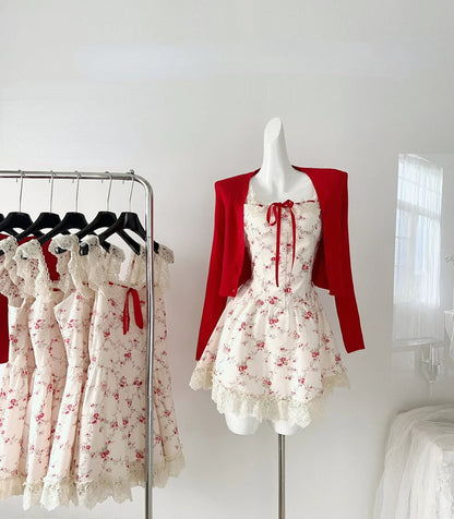 French 2 Piece Dress Sets Y2k Mini Dress Beach Style Korean 2000s Y2k Clothing Sleeveless