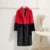 Mixed Color Patchwork Faux Mink Fur Winter Coat Jacket Fluffy Lapel Collar Brand Long Overcoats