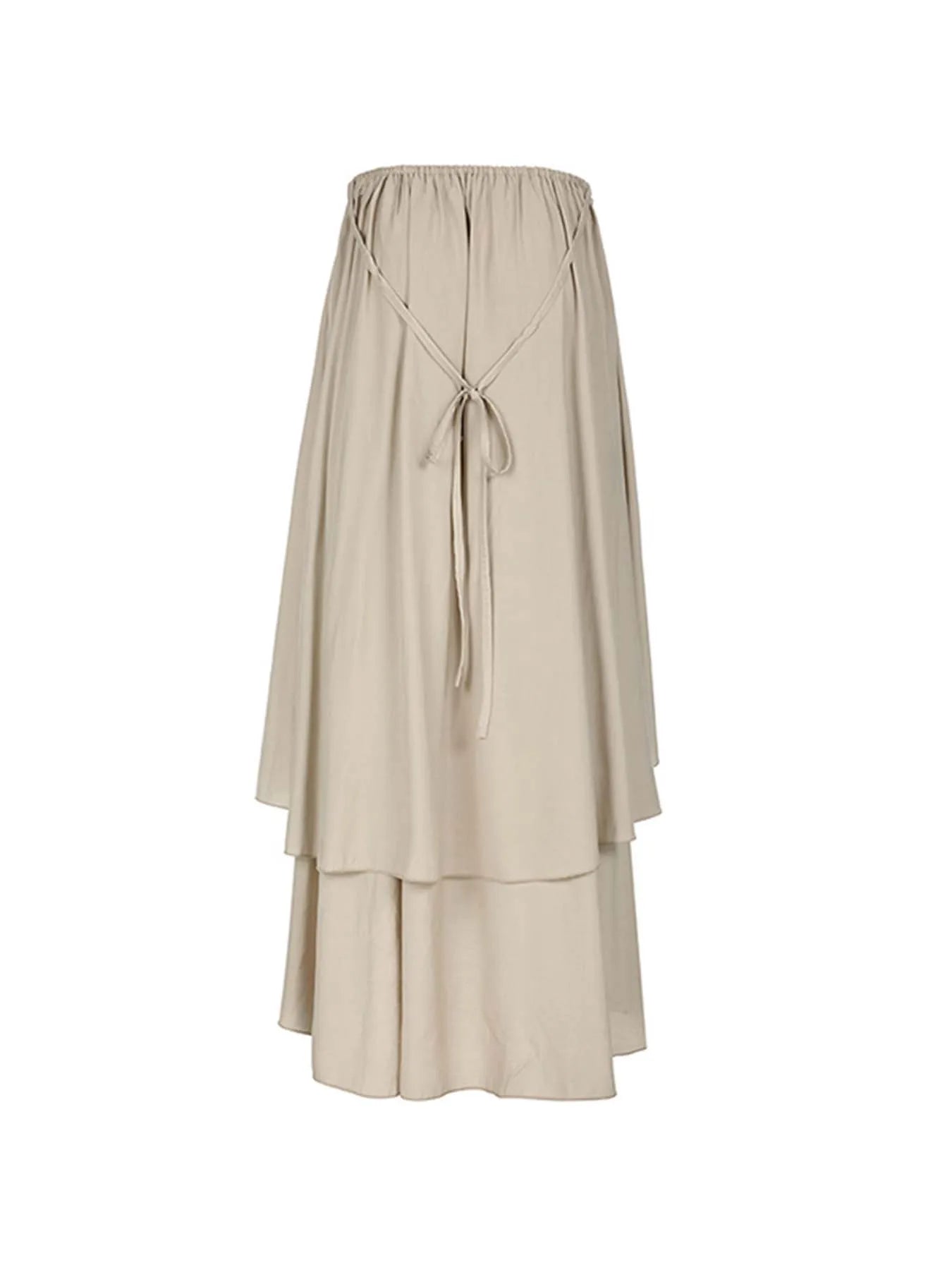 Vacation Long Skirts Two Layers Asymmetrical Bandage Skirt