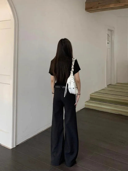 Y2k Wide Leg Pants American Retro Female Grunge Loose Trousers Summer