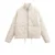 Winter New ’s Clothing Style Commuting Leisure Warm Stand Collar Loose Pocket Diamond Grid Cotton Coat