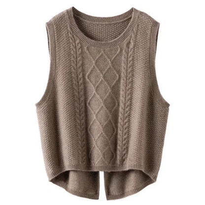 V-neck Sweater Vest Sleeveless Preppy Style Sweet Knitted Vest Female Pullover Waistcoat Fall Winter
