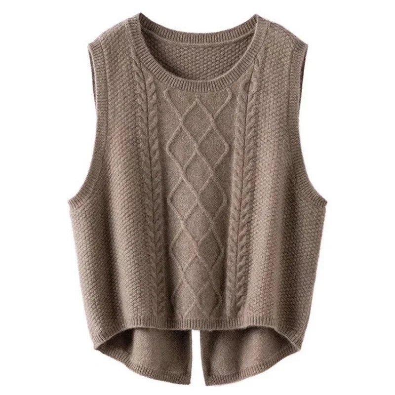V-neck Sweater Vest Sleeveless Preppy Style Sweet Knitted Vest Female Pullover Waistcoat Fall Winter