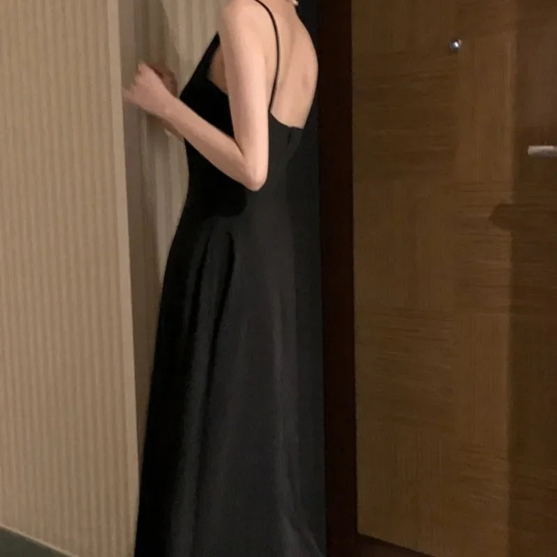 Dresses Spring Summer Slash Neck Sleeveless Vestidos Mujer Korean Aline Long Dress
