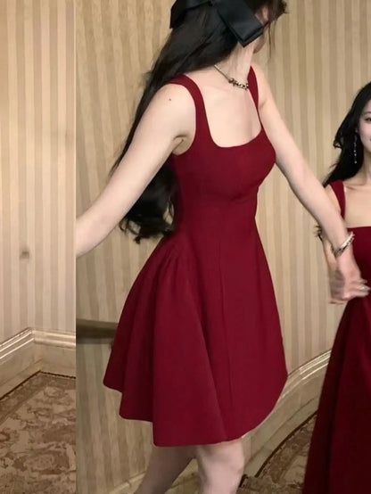 Aline Mini Dresses New Korean Summer Plain Corset Princess Tutu Dress Wedding Party Evening Robe