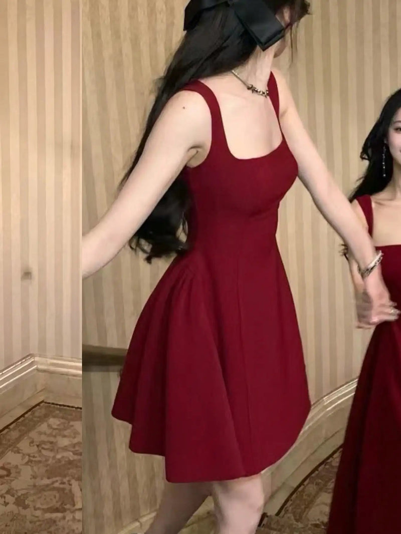 Aline Mini Dresses New Korean Summer Plain Corset Princess Tutu Dress Wedding Party Evening Robe
