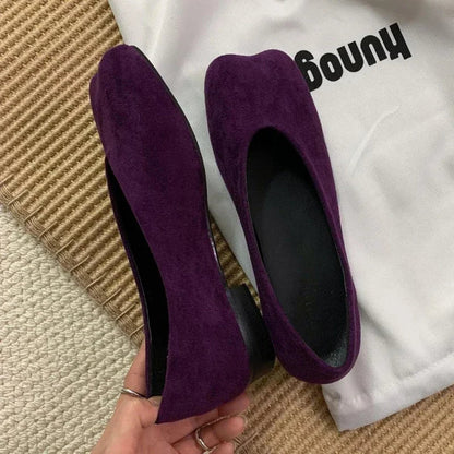 Retro Flat Shoes for Suede Spring Designer Loafer Shoe Shallow Comfort Ballet Mules Pumps Zapatos Mujer