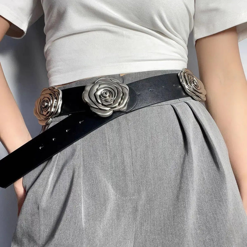 Rose Wide Belt for Decorative Belt Paired With Skirt Versatile Suit Coat Wide Waist Belts Accessories