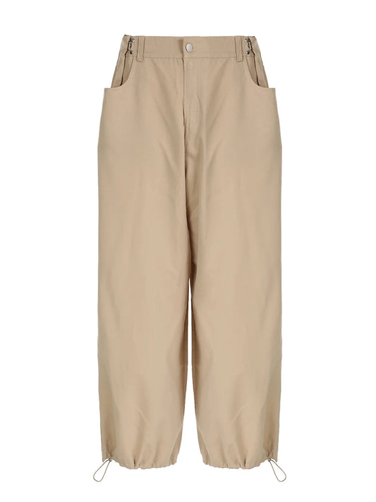 Street Style Loose Adjustable Waist Baggy Cargo Pants