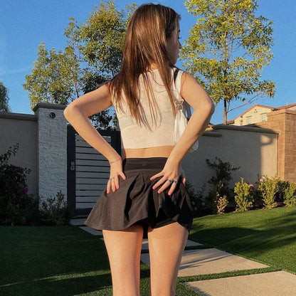 Y2k European and American ’s Summer Color High Waisted Lining Wrapped Hip Skirt Temperament Short Skirt