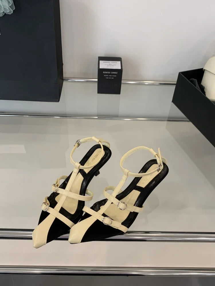 Pointed Heel Sandals Ankle Strap Open Toe Allmatch Beach Shoes Peep Comfort High New Stiletto Gladiator Pump