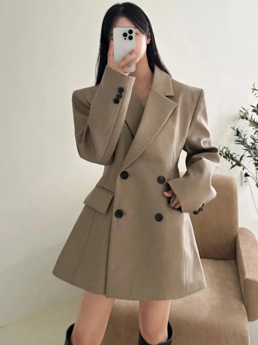 Autumn New Blazer Coats for Long Sleeve Office Lady Korean Loose Street Trends Blazers Jacket