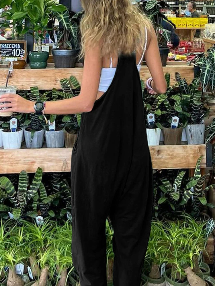 Hippie Baggy Pockets Strappy Rompers Jumpsuits