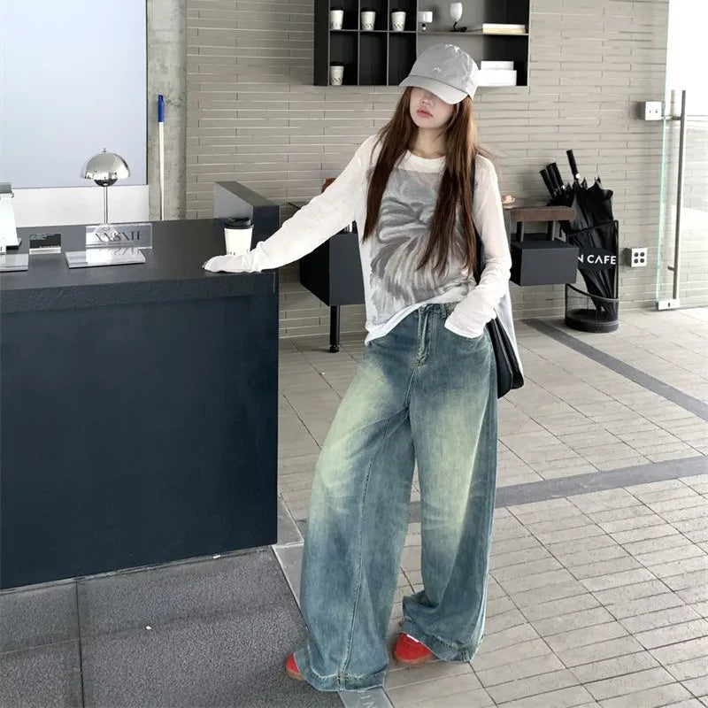 Oversized Jeans Wide Leg Baggy Y2k Grunge Denim Pants Harajuku Korean Trousers Aesthetic