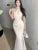 Bodycon Satin Evening Party Dress Sleeveless Halter Slim Mermaid Summer New Midi Dresses for Prom Vestidos Mujer