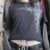 Y2k Grunge Emo T-shirt 2000s Cross Cyber Goth Patchwork Long Sleeve Tees E-girl Gothic Harajuku Loose Tops