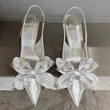 Spring Summer New High Heel Bow Pointed Toe Stiletto Sandals Shoes