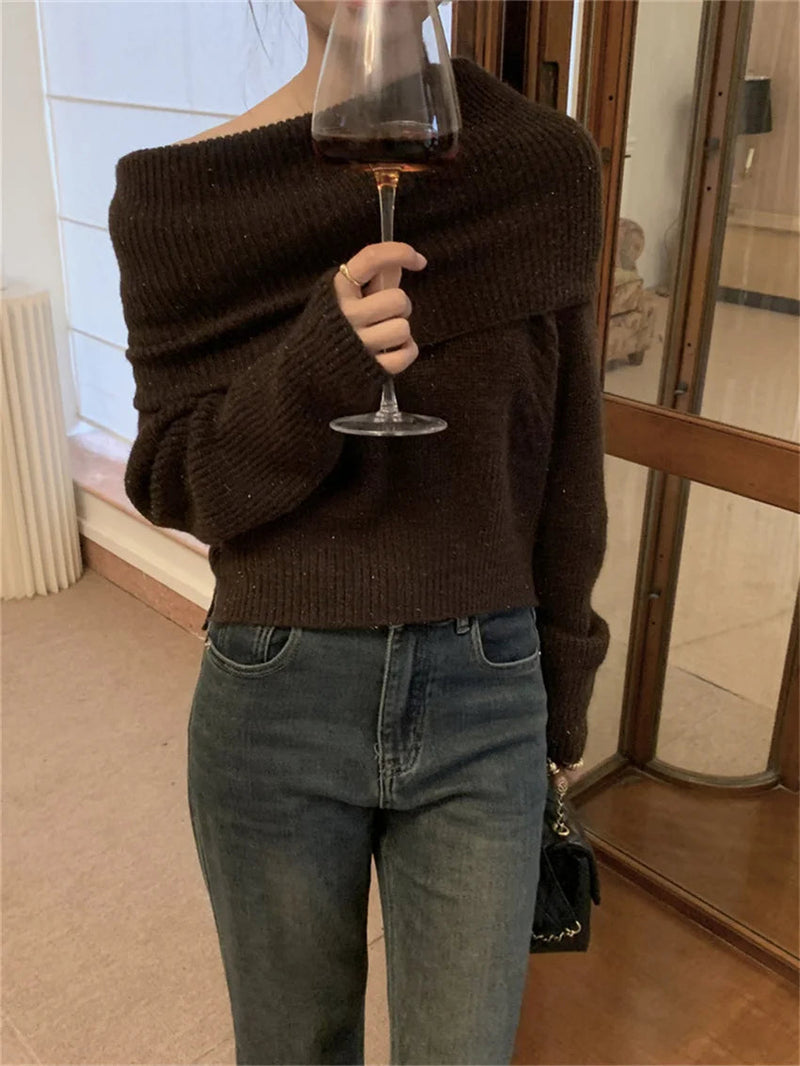 Minimalist Pullovers Sweaters Gentle Spring Slim Knitted Daily Office Lady