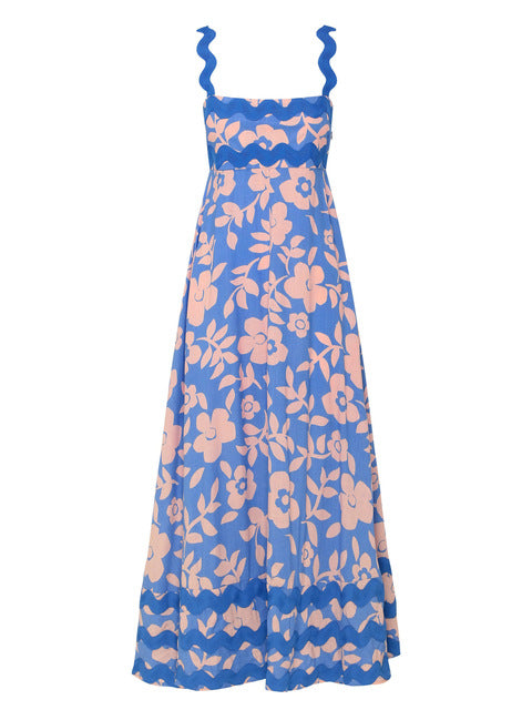 Summer Printed A-line Long Dress Backless Holiday Beach Spaghetti Strap Dresses for Maxi Vestidos Para Mujer