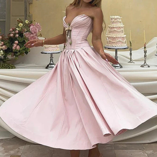 Multi Color Slim Long Dresses V Neck Wrap Chest Waist Party Dress Hollow Off Shoulder Pleated Dress