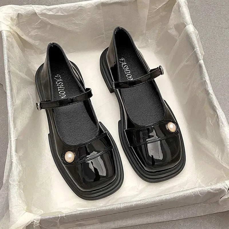 Summer Footwear Red Mary Jane Japanese Style Lolita Pearl Gothic Shoes for Woman Black on Offer Lastest a