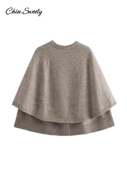 Autumn Shawl Style Short Sweater Cardigan Loose Single-breasted Simple Knitwear Top Lady Causal Pullover