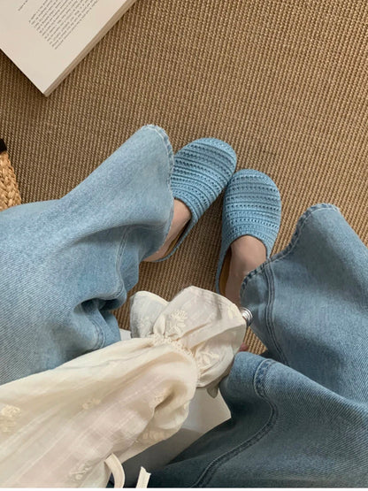 Summer Breathable Hollow Out Mules Slippers Slip on Singbacks Shoes Dress Slides