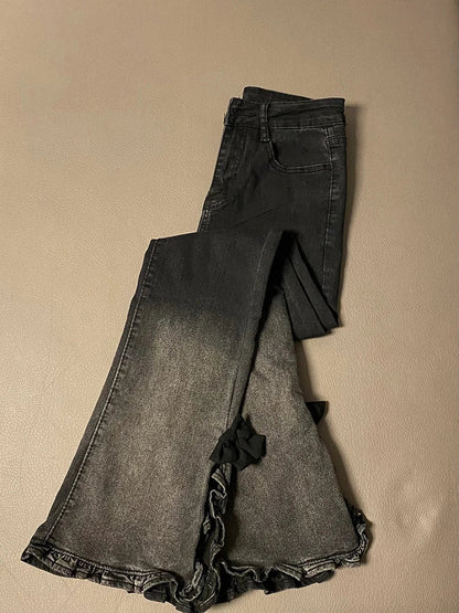 Black Gothic Y2k Emo Jeans Baggy Harajuku Aesthetic Oversize Denim Trousers Jean Pants Japanese 2000s Style Trashy