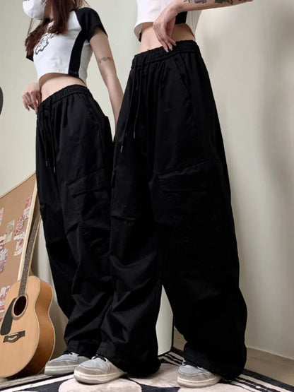 Cargo Pants for Harajuku Hip Hop High Waist Korean Straight Trousers Y2k Summer Slacks