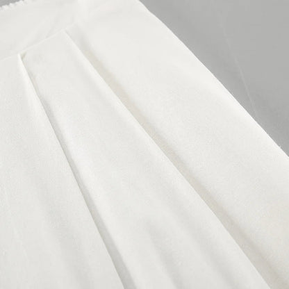 White Simple Wide Leg Pants Sets Summer New Off Shoulder Sleeveless Tube Tops Pants 2 Piece Set