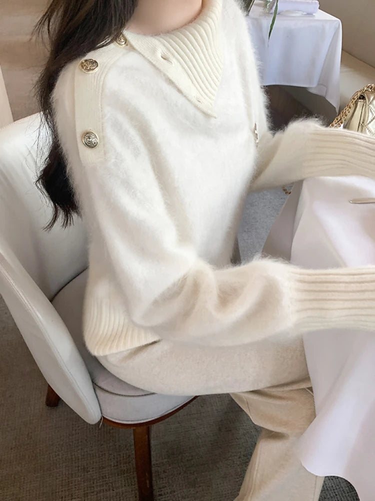 Korean Turtleneck Sweater Long Sleeve Slim Pure Color Knitted Pullover Office Lady Outwear Jumpers
