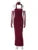 Strapless Backless Maxi Dress for Burgundy Mesh Sleeve Off-shoulder Bodycon Club Party Evening Long Dress