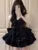Y2k Two-piece Dress Set Puff Sleeve Shirt Black A-line Ruffles Cake Mini Dress Korean Suit Summer New Outfit