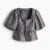 Square Collar Crop Blouses Lace Up Puff Short Sleeve Shirts Spring Summer Lady All-match Hollow Out Tops New